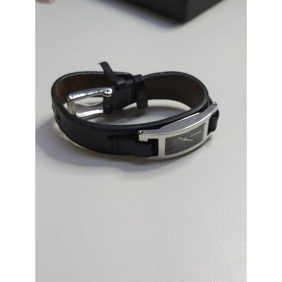 DKNY Silver & Brown Leather Wrist Watch - Picture 1 of 8